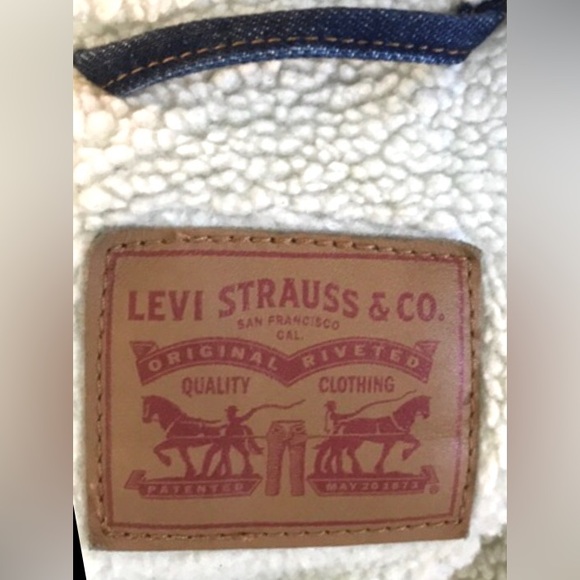 Levi's Denim Jacket Cotton Sherpa Lining multiple pockets Blue wash size XS NWOT - Picture 10 of 12
